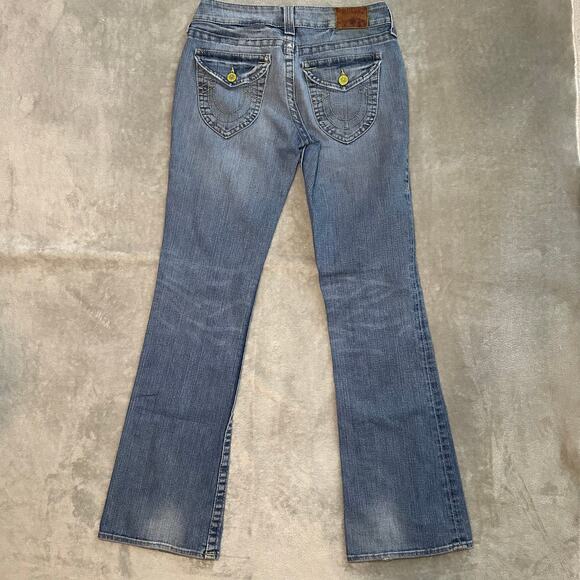 True Religion Becky Jeans Women 29 Low Rise Bootcut Denim Flap Pockets Western - Picture 3 of 17